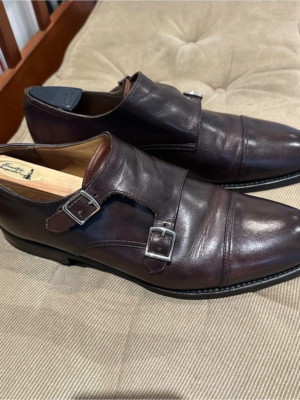 Suit Supply Men's Double Monk Strap Leather Shoes